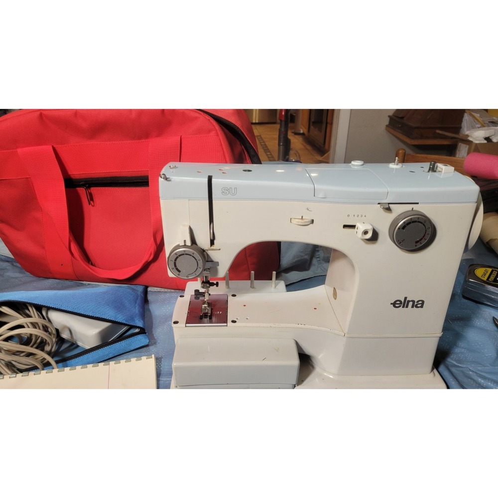 Vintage Elna SU 62C Sewing Machine Swiss Made Cams Accessories Tested Working